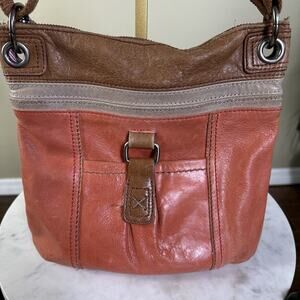 The Sak Kendra Leather Coral Silver Crossbody